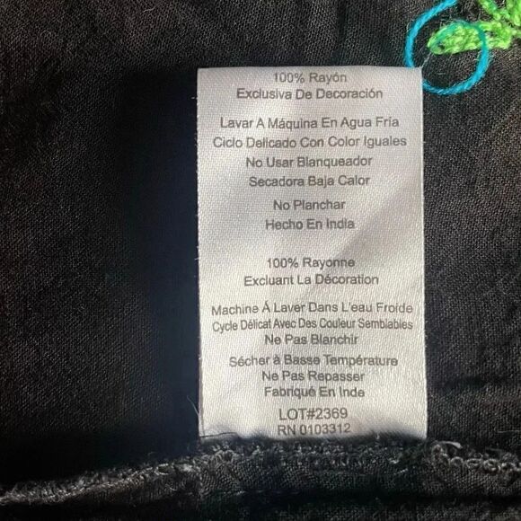 Riviera Sun Rayon Crepe Short Dress with Multicolored Embroidery  SZ 3X #1754 - Picture 14 of 16